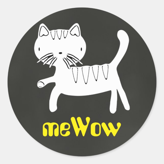 Cat's meWOW Chalk Customizable Good Job Sticker (Front)