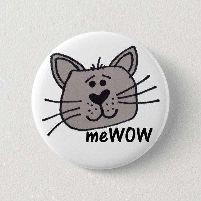 Cat's MeWOW Customizable Button (Front)