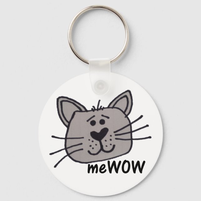 Cat's MeWOW Customizable Keychain (Front)