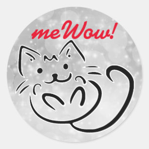 Cat's meWOW Sparkle Customizable Good Job Sticker