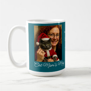 Cat's Mom Christmas Mug ,Cat And Owner Photo