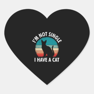 Cats mom I am not Single Women Heart Sticker