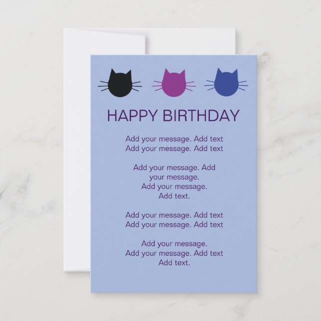 Cats multi-colored Kids Birthday Party Invite (Front)