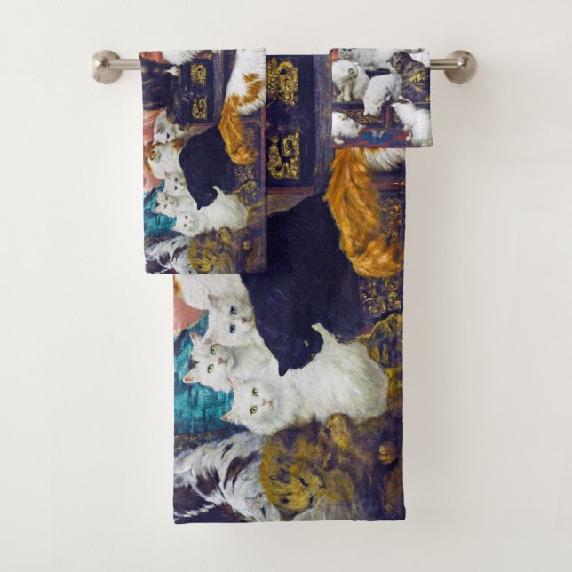 Cats (My Wife's Lovers), Carl Kahler Bath Towel Set (Insitu)