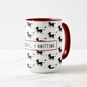 Cats n Knitting Saying  Mug