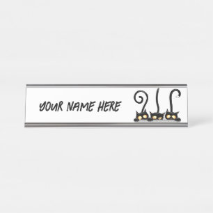 Cats Naughty, Playful and Funny Characters Desk Name Plate