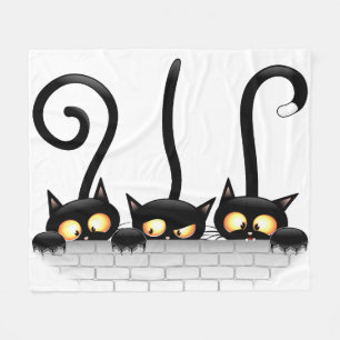Cats Naughty, Playful and Funny Characters Fleece Blanket