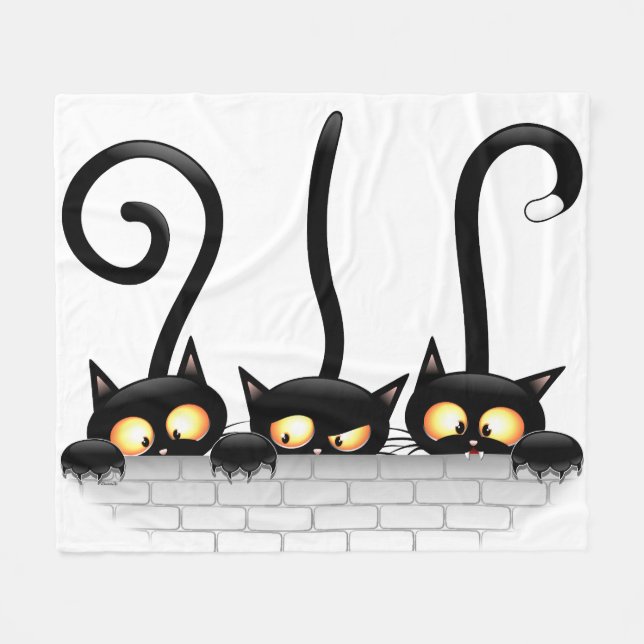 Cats Naughty, Playful and Funny Characters Fleece Blanket (Front (Horizontal))