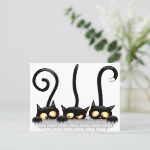 Cats Naughty, Playful and Funny Characters Holiday Postcard