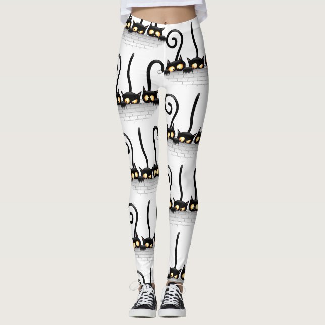 Cats Naughty, Playful and Funny Characters Leggings (Front)