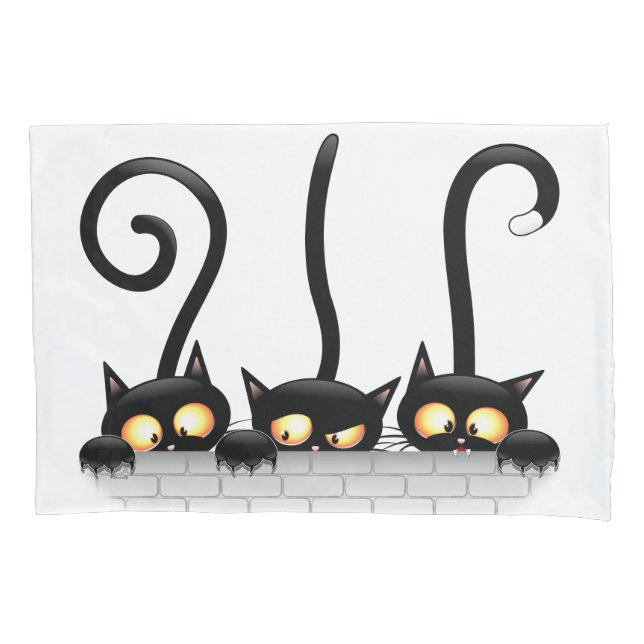 Cats Naughty, Playful and Funny Characters Pillowcase (Front)