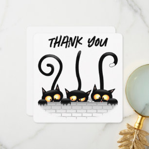 Cats Naughty, Playful and Funny Characters Thank You Card