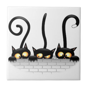 Cats Naughty, Playful and Funny Characters Tile