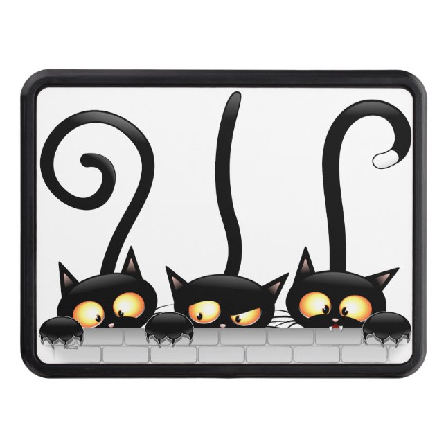 Cats Naughty, Playful and Funny Characters Trailer Hitch Cover (Front)