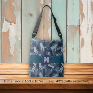 Cats Navy Camouflage Crossbody Bag