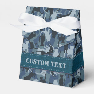Cats Navy Camouflage Favor Box