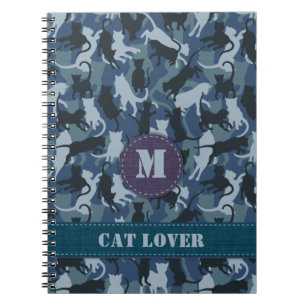 Cats Navy Camouflage Notebook