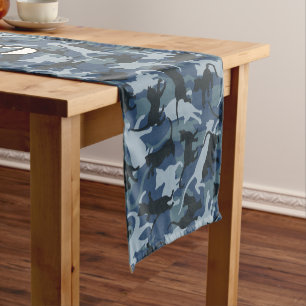 Cats Navy Camouflage Short Table Runner