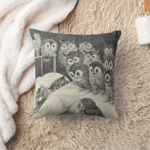 Cats Nightmare. Louis Wain Throw Pillow