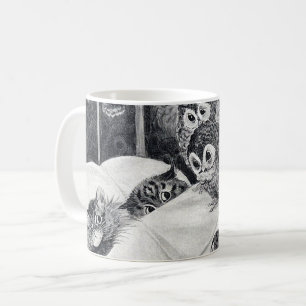 Cats Nightmare Owl Bird, Louis Wain Coffee Mug