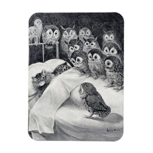 Cats Nightmare Owl Bird, Louis Wain Magnet