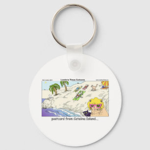 Cats Of Catalina Island Funny Gifts Cards & Tees Keychain