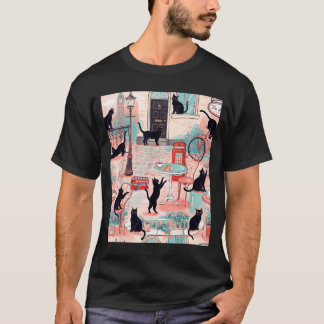 Cats Of London Cute Black Cats Britiravel T-Shirt