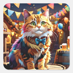 Cats Oktoberfest Square Sticker