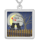 Cats on a Fence Personalized Pendant