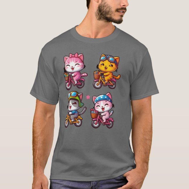 Cats on Bikes boy T-Shirt (Front)
