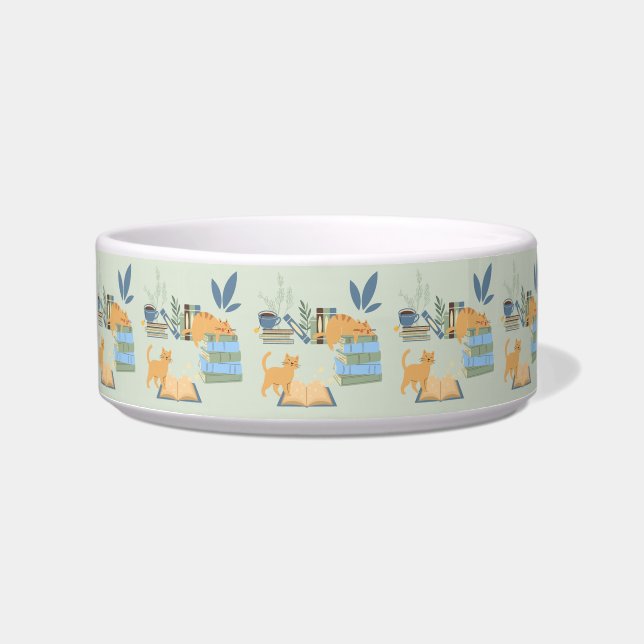 Cats on Books Bowl (Front)