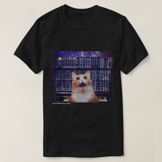 Cats On Synthesizers In Space Cat Owner Musician M T-Shirt (Design Front)