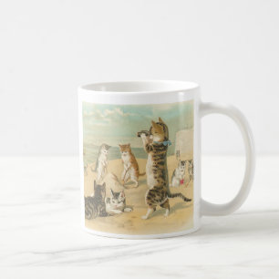 "Cats on the Beach " Vintage Mug