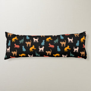 Cats on the black body pillow