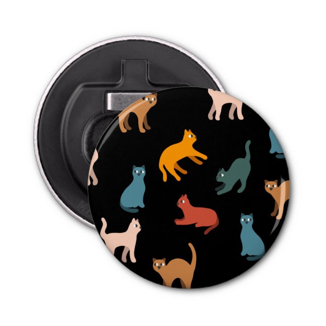 Cats on the black bottle opener (Front)