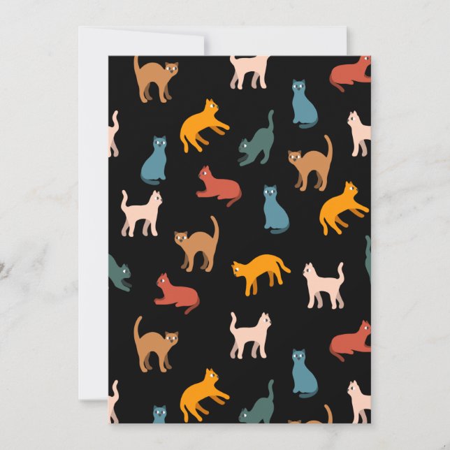 Cats on the black invitation (Front)