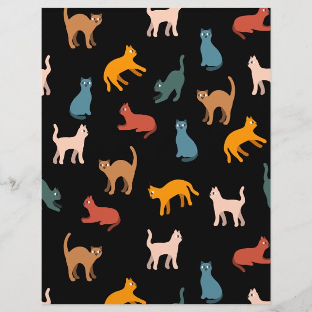 Cats on the black letterhead (Front)