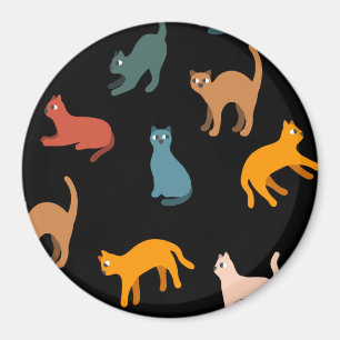 Cats on the black magnet
