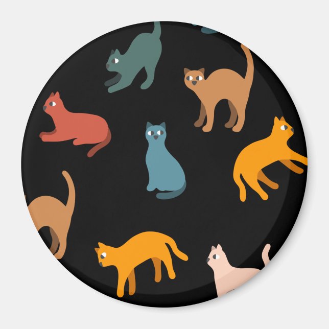 Cats on the black magnet (Front)