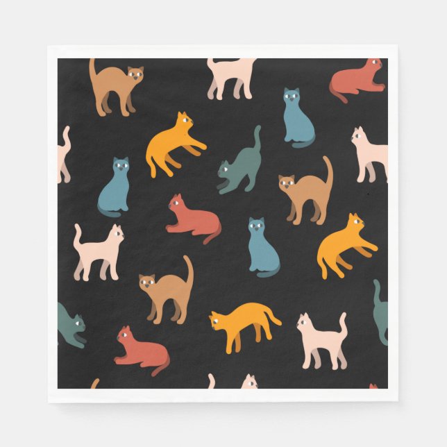 Cats on the black napkin (Front)
