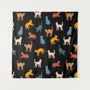 Cats on the black tapestry