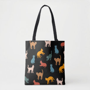 Cats on the black tote bag