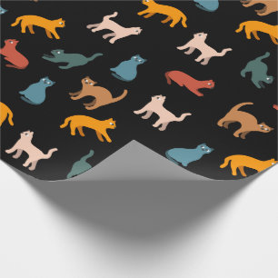 Cats on the black wrapping paper