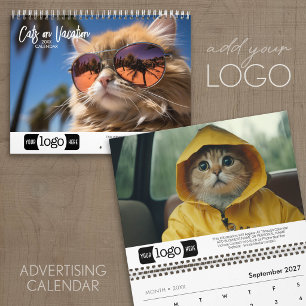 Cats on Vacation - Add Logo For Business Gift Calendar