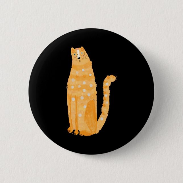 Cats Orange 2 Inch Round Button (Front)