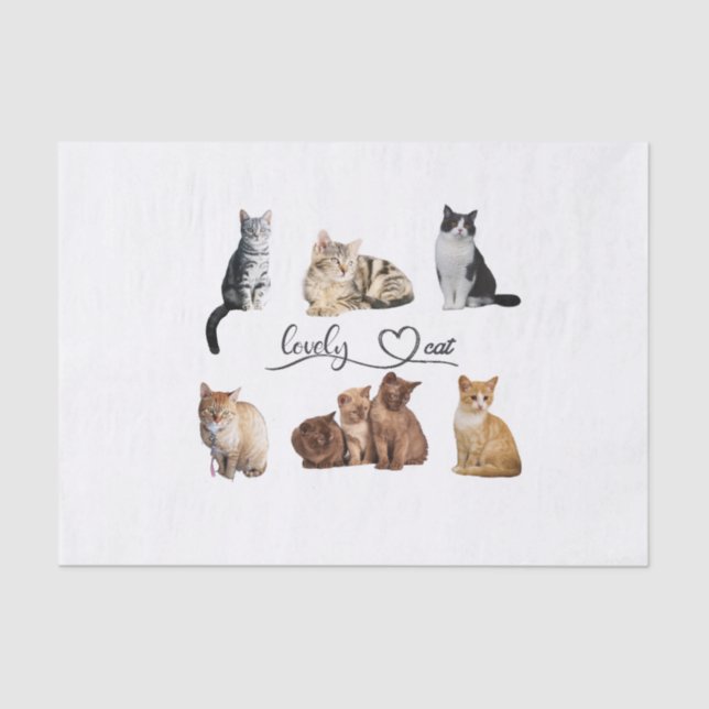 cats package, Funny cats package Tissue Paper (Front)