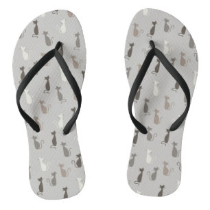 Cats pattern flip flops