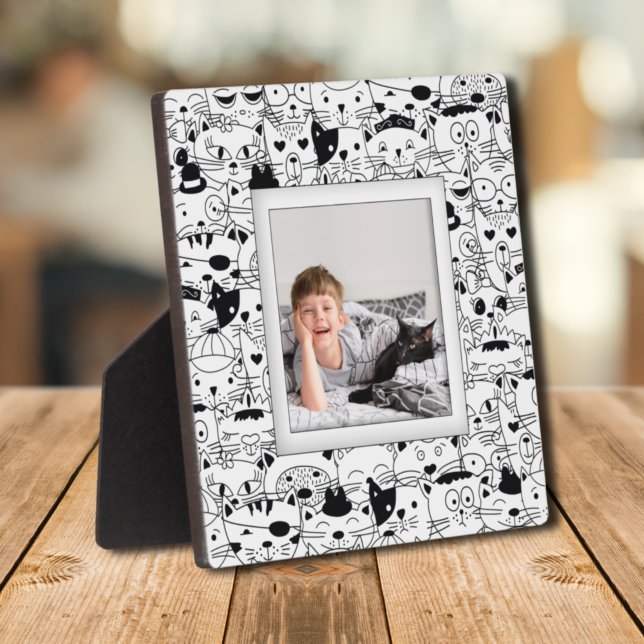 Cats Pattern Frameless Photo Easel Back Plaque (Cats Pattern Frameless Photo Easel Back Plaque)