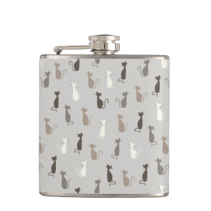 Cats pattern hip flask