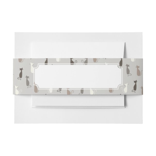 Cats pattern invitation belly band (Front Example)